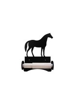 Wrought Iron Roller Style Toilet Tissue Paper Holder Horse Bathroom Wall Decor - £17.01 GBP