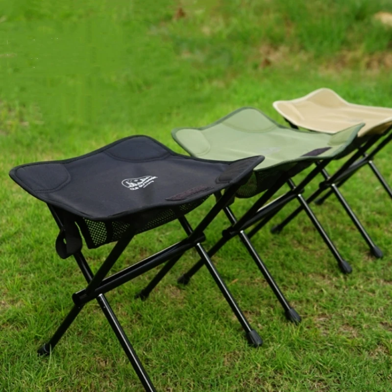 Outdoor Camping Folding Stool Portable Fishing Chair Aluminum Alloy Chair - £32.65 GBP