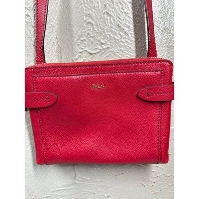 LAUREN RALPH LAUREN Red Crossbody Organizer ZIP Wallet Small Purse Item image 2