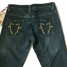 Seven7 Vintage Women&#39;s Boot Cut Jeans Size 24, Studded Embellished Pocke... - £54.58 GBP