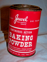 Vintage Jewel Tea Home Shopping Service Baking Powder-1 Pound Tin w/Lid - £17.80 GBP