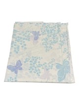 Vintage Springmaid  Double Flat Sheet 81”x104” Blue Flowers Floral Butte... - $18.69