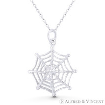 Black Widow Spider on Web Arachnid Animism Jewelry .925 Sterling Silver Pendant - £14.85 GBP+