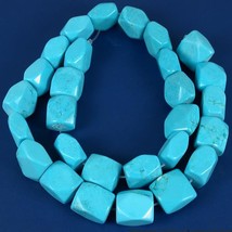 Turquoise Faceted Rectangle Loose Gem Beads 1 Strand - £12.36 GBP