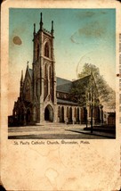 Udb POSTCARD- St. Paul&#39;s Catholic Church, Worcester, Mass, Made In Germany BK66 - £3.87 GBP
