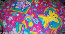Care Bears Fleece Baby Blanket Hand Tied Pink Blue Pet Lap Blanket Shower Gift - $42.95