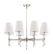 Park Harbor PHHL6088BKAB Beatty 8 Light 32&quot; Wide Chandelier with Fabric Shades - £320.15 GBP