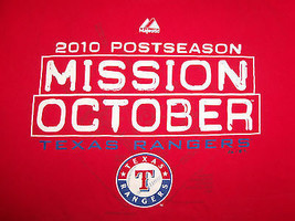 MLB Texas Rangers 2010 Postseason &#39;Mission October&#39; Red Graphic Shirt - ... - £13.92 GBP