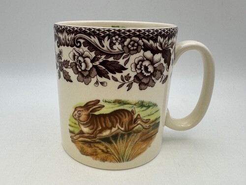 Pair of Spode WOODLAND Rabbit Mugs Made in England Item image 2
