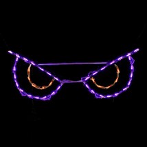 NEW Happy Halloween Spooky Eyes Orange Outdoor LED Lighted Decoration Wireframe - £128.19 GBP