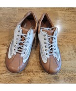 Born Women&#39;s White Tan Leather Upper Lining Lace Up Oxford Golf Sneakers... - $25.49