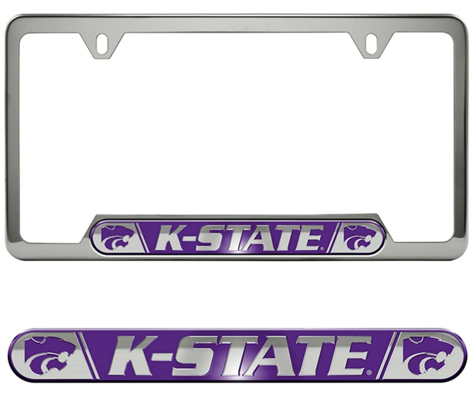 Kansas State K-STATE Wildcats Premium Stainless Metal License Plate Frame - $21.95