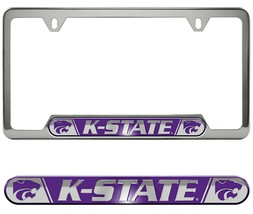 Kansas State K-STATE Wildcats Premium Stainless Metal License Plate Frame - £17.54 GBP