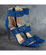 Jessica Simpson Jezelle High Heels Suede Ankle Zip Symphony Color Blue S... - $469.95 MXN