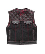 Men’s Biker Vest Or Hunt Club Leather Diamond Quilted Motorcycle Vest Bl... - $104.25