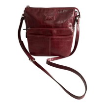 Relic Burgundy Faux Leather Crossbody Bag with Croc Embossed Pattern - $20.70