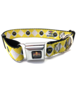 BUCKLE DOWN Yellow Power Ranger Large 13&quot; - 21&quot; Neck Dog Collar - £19.46 GBP