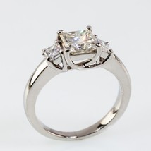 Jeff Cooper Platinum Princess 3 Stone Diamond Engagement Ring Sz 6 TCW = 1.77 ct - $7,738.76