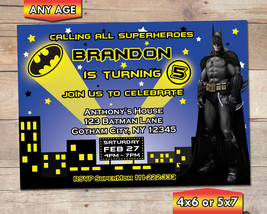 Batman Birthday Party Invitation / Superhero Invitation - £6.28 GBP