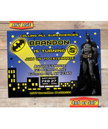 Batman Birthday Party Invitation / Superhero Invitation - £6.25 GBP