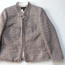 NWT J.Crew Colorful Metallic Tweed Jacket in Plum Multi Front Pockets Twinkle 6 - $94.05