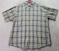 L.L. Bean Shirt Men XL Multi Plaid Cotton Short Sleeve Pocket Collar Button Down - £18.57 GBP