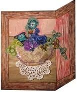 Still Life with Flowers: Quilted Art Wall Hanging - $230.00