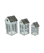 White Metal Houses with distressed finish - set 3 - £40.90 GBP