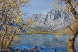 Convict Lake Sierra Original Oil Painting Stretched Canvas by Irene Live... - £822.29 GBP