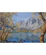 Convict Lake Sierra Original Oil Painting Stretched Canvas by Irene Live... - $1,436.09 CAD