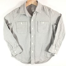 Gap Kids Boy&#39;s Small (6-7) Gray Button Up Long Sleeve Shirt - £6.05 GBP