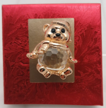 Swarovski Savvy Mini Gold Bear Winter Holiday Pendant - £18.71 GBP