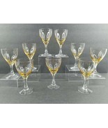 9 Fostoria Vogue Gold Tint Wine Glass Set Vintage 5 1/4" Mid Century Bar Glasses - £158.00 GBP
