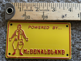 Vintage 1970&#39;s Ronald McDonald&#39;s Mcdonaldland Bicycle Metal License Plate Sign - £13.25 GBP