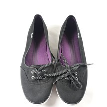 Keds Teacup Slip On Shoes Size 7 Womens Black Lace Up Skimmer Sneakers - £15.82 GBP