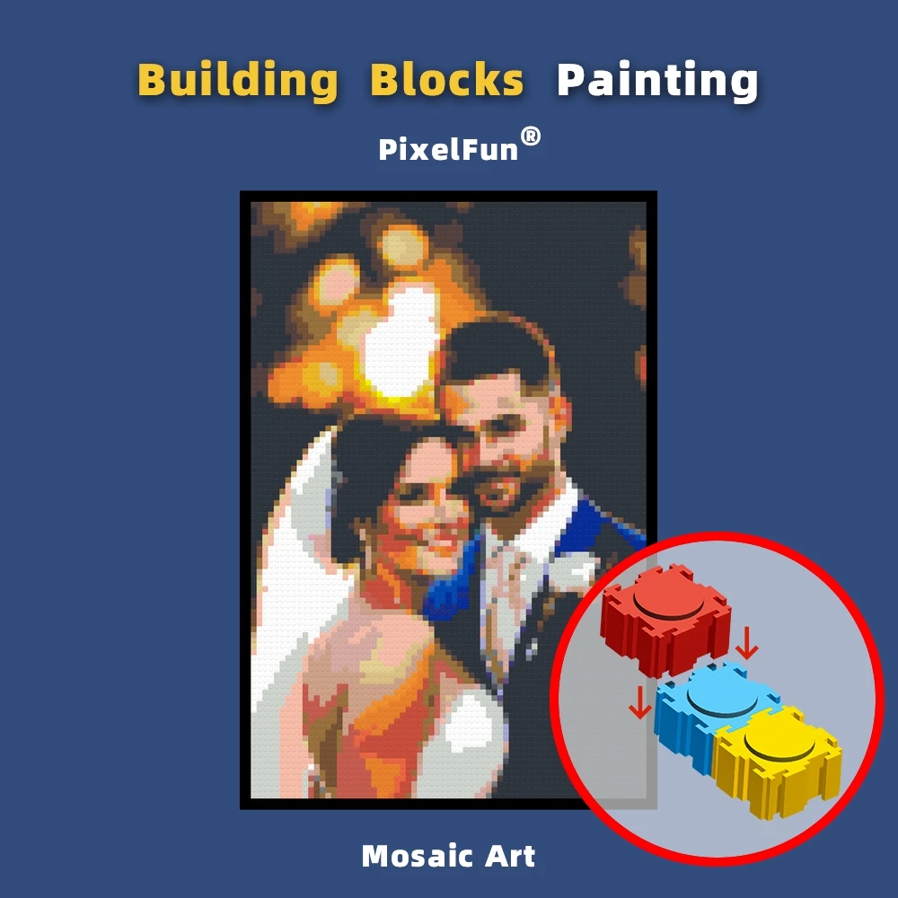 Diy Marry Wedding Photo Custom Bricks Building Block Painting By Number Mosaic - £253.84 GBP+