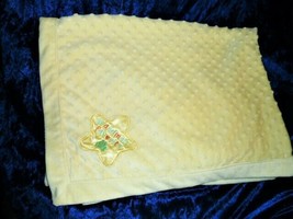 Okie Dokie Grandma&#39;s Grandmas Favorite Frog Yellow Minky Satin Dot Baby Blanket - £47.03 GBP