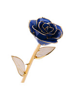 Lacquer Dipped Navy Rose Long Stem Preserved in 24K Gold - $552.79 CAD