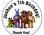 12 Personalized Five nights at Freddy&#39;s Birthday Party Favor Stickers, F... - $11.99
