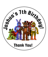 12 Personalized Five nights at Freddy&#39;s Birthday Party Favor Stickers, F... - £9.58 GBP