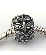 Authentic PANDORA Sparkling Leaves Pave Charm, Sterling Silver, 791380CZ... - $37.99