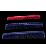 Vintage Hard Combs Set Lot 3 Celebrity &amp; 2 Unmarked Black Red Barber Narrow - $27.09 CAD