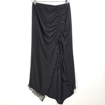 Urban Outfitters Ruched Mesh Midi Split Skirt Black Size XS - $22.36