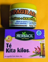 TEA KITA KILOS Herbacil † C/TLANCHALAGUA 25bags/bx &amp; CHUPAGRASA GEL † ME... - $28.99