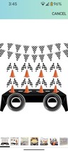 26 Pcs Race Car Party Supplies- Banners, Cones, Wheels, Flags, Tableclot... - $17.77