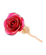 Lacquer Dipped Pink Rose Long Stem Preserved in 24K Gold - $552.79 CAD