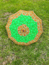 Vtg OB Olympic 100% Nylon Hong Kong Groovy Retro Pattern Umbrella Parasol Shade - £64.21 GBP