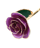 Lacquer Dipped Purple Rose Long Stem Preserved in 24K Gold  - $552.79 CAD