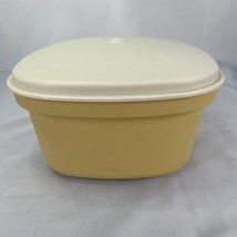 Vintage Tupperware Steam &amp; Store 3pc. Square Steamer Harvest Gold 888 - £14.51 GBP