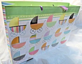 Baby Shower Large Gift Bag &quot;oh BABY&quot; on Baby Carriage 17&quot; by 5&quot; by 13&quot; - £6.26 GBP+